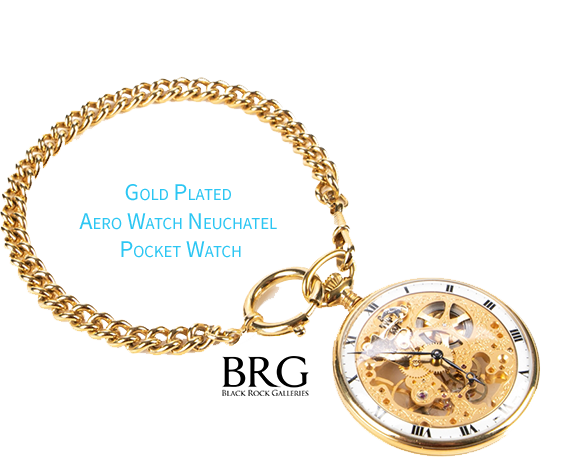Gold Plated Aero Watch Neuchatel Pocket Watch